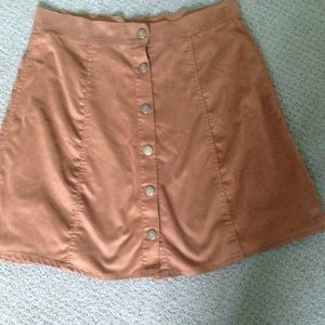 Tan Button-Up Skirt